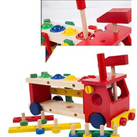 Wooden Assembling Car Puzzle with Hammer, Screw Driver, Wooden and Ball Toy Mechanic Set - WoodenTwist