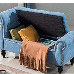 Upholstered Tufted Storage Bench Sofa Footstool Bed End Table for Living Room Bedroom - WoodenTwist