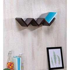 Wooden Handicrafted W Shape Designer Floating Wall Shelves - WoodenTwist