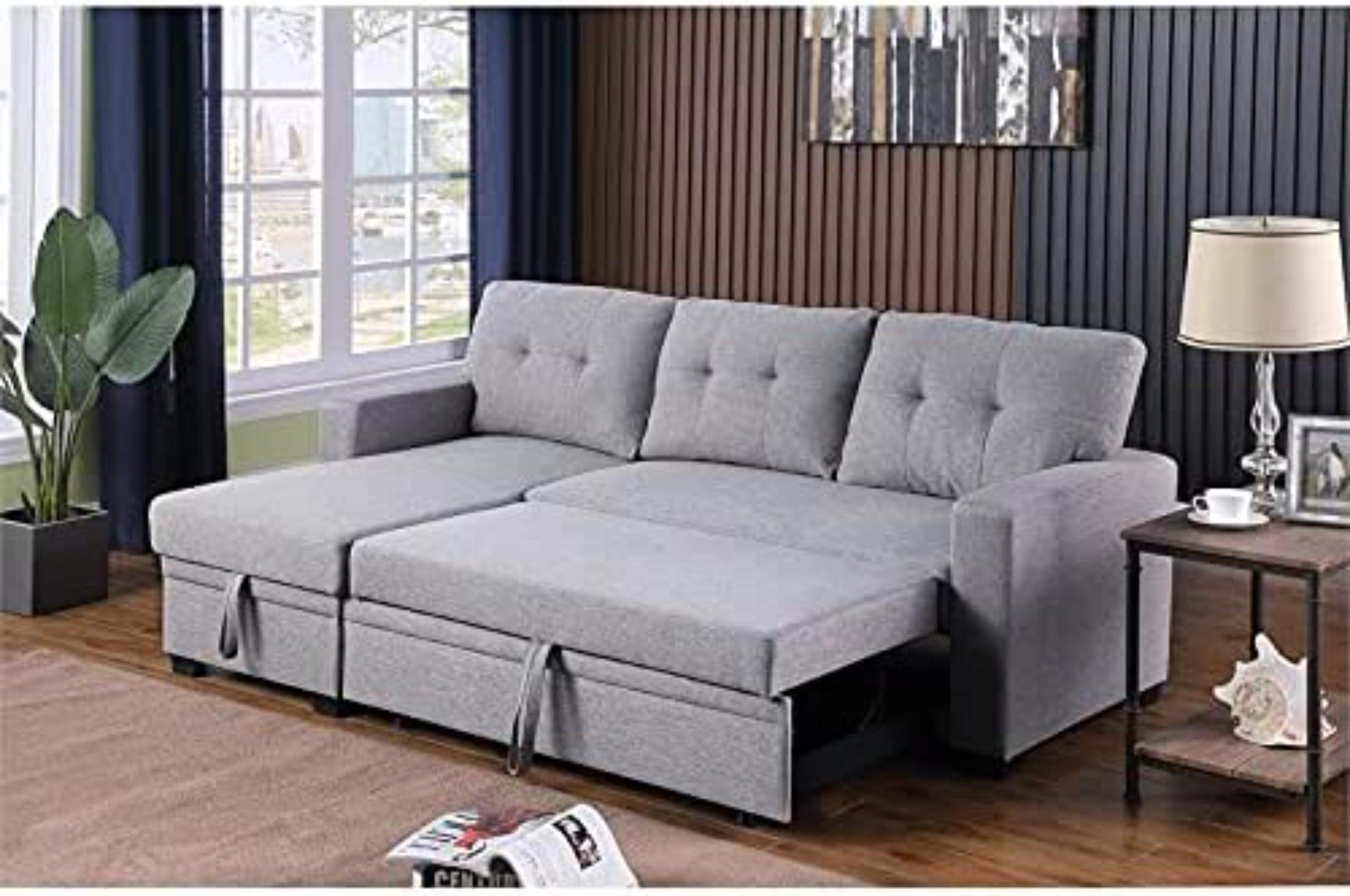 L-Shape Sectional Sleeper Sofa Cum Bed 5 Seater - WoodenTwist