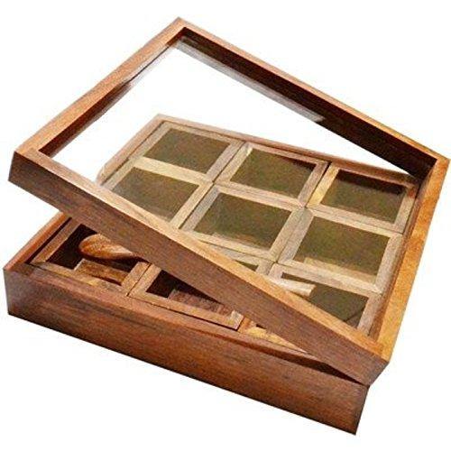 wooden spice box holder