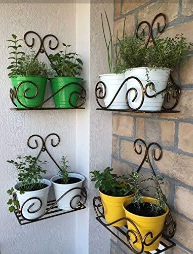 balcony rack for plants Buy Planter Stand Flower Pot Stand for Balcony Living Room Outdoor Indoor Grill Rack (Set of 4) Online at woodentwist – WoodenTwist