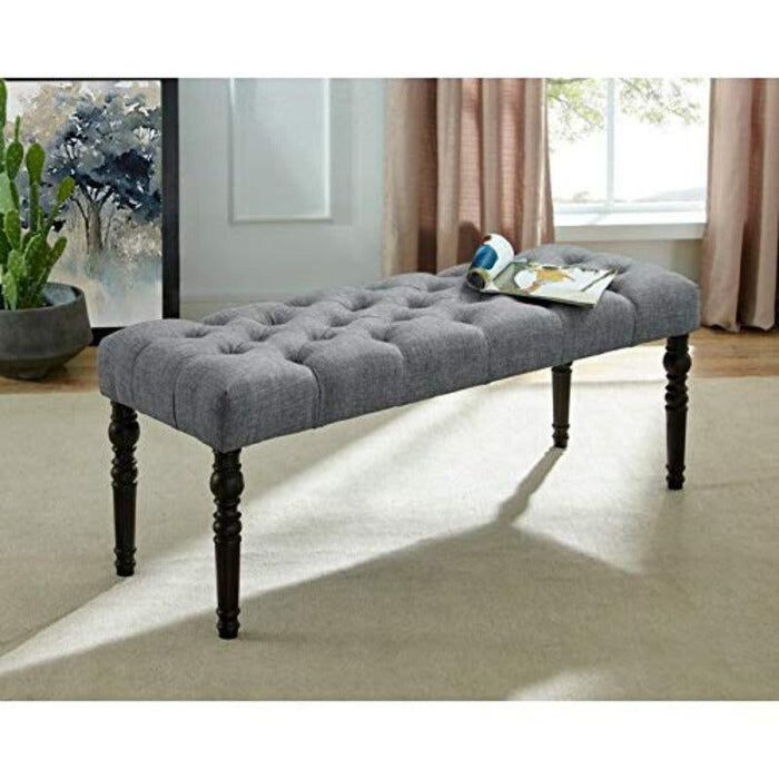 Upholstered Bench 2 Seater Sofa Bench, Footstool - WoodenTwist