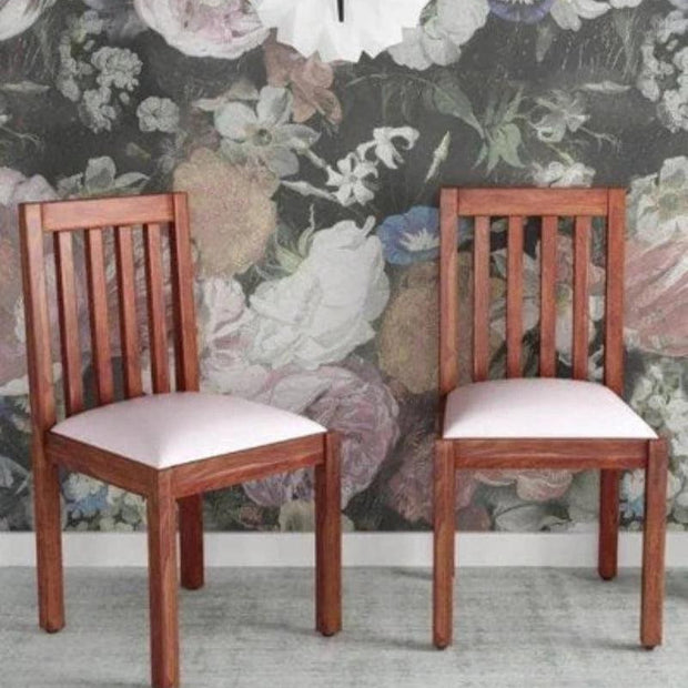 Wooden Comfort Cushioned Seating Dining Chair (Set of 2) - WoodenTwist