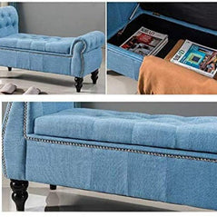 Upholstered Tufted Storage Bench Sofa Footstool Bed End Table for Living Room Bedroom - WoodenTwist