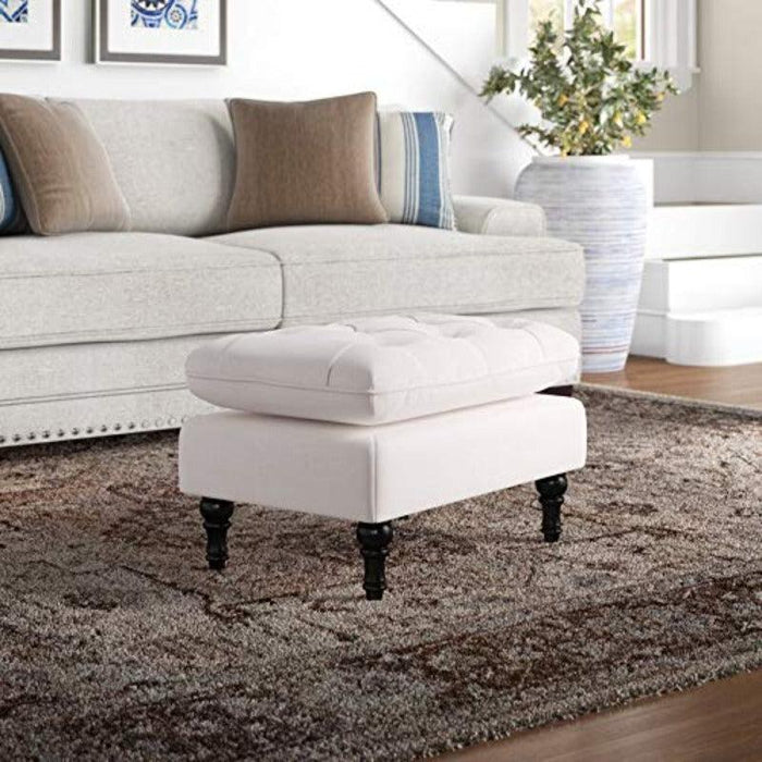 Tufted Stool Footstool Sofa Couch for Living Room Bedroom Office - WoodenTwist