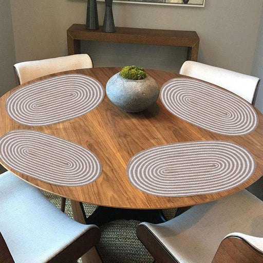 Polyester Round Placemat Set (6 PCS Set) Machine Washable Absorbent Size: 12*12 inch - WoodenTwist