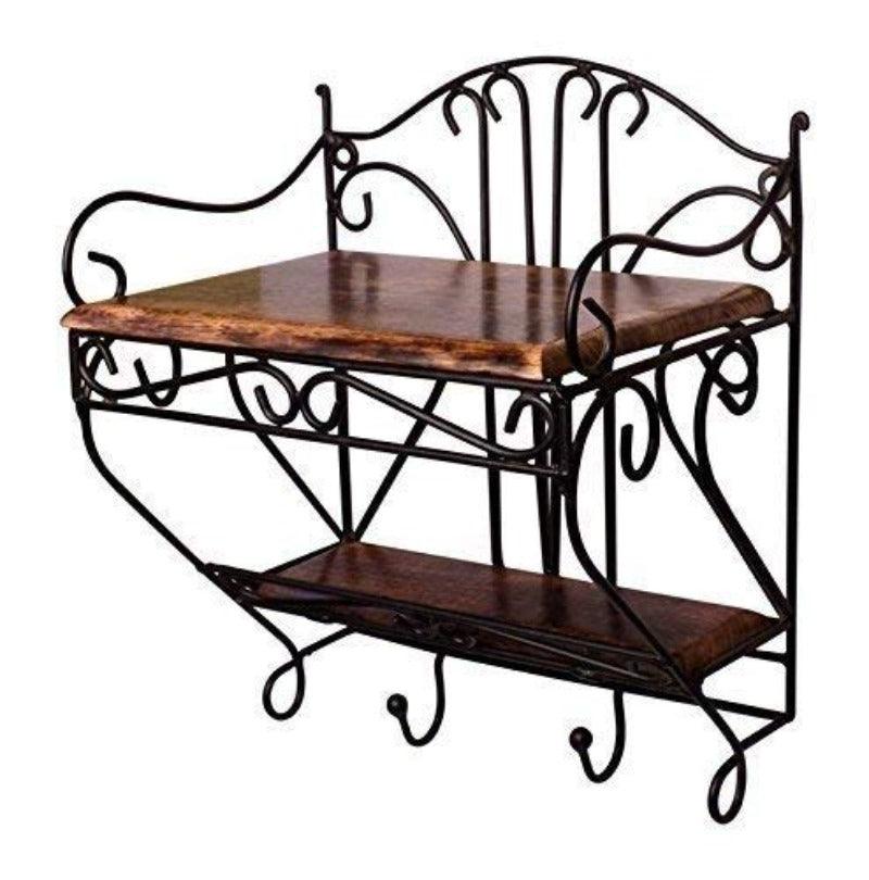 Wooden & Iron Beautiful Design Set Top Box Wall Shelf - WoodenTwist