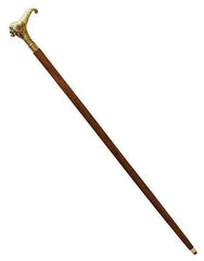 Antique Brass Design Head Handle Vintage Style Wooden Walking Cane Stick - WoodenTwist