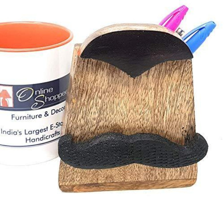 pen stand with moustache