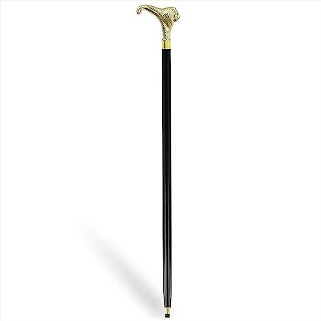 Antique Brass Handle Vintage Style Wooden Walking Cane Stick With Antique Lion Design - WoodenTwist