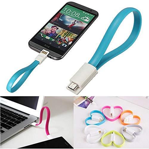 0.23 m Micro USB Cable (Compatible with Power bank, Blue, One Cable) - WoodenTwist