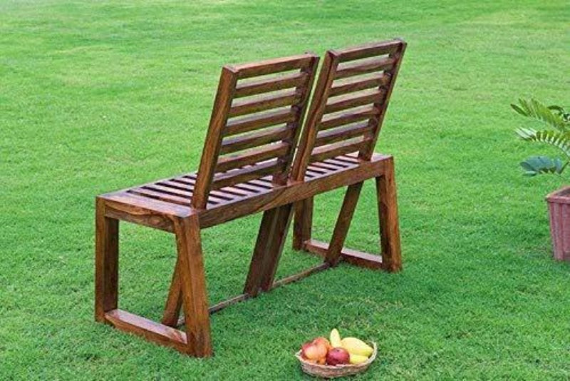 Wooden Moveable 2 Seater Patio Chairs (Sheesham Wood) - WoodenTwist