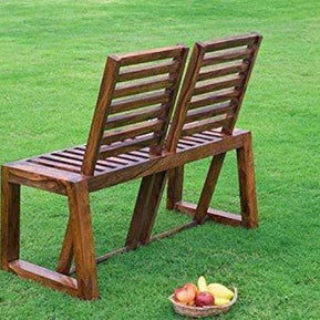 Wooden Moveable 2 Seater Patio Chairs (Sheesham Wood) - WoodenTwist