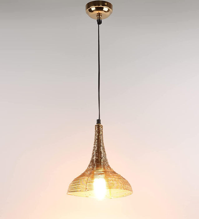 Shimmering Golden Pendant Light - WoodenTwist