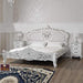 Super king Size Teak Wood Bed Heavy Carved with Cushioned Design - WoodenTwist