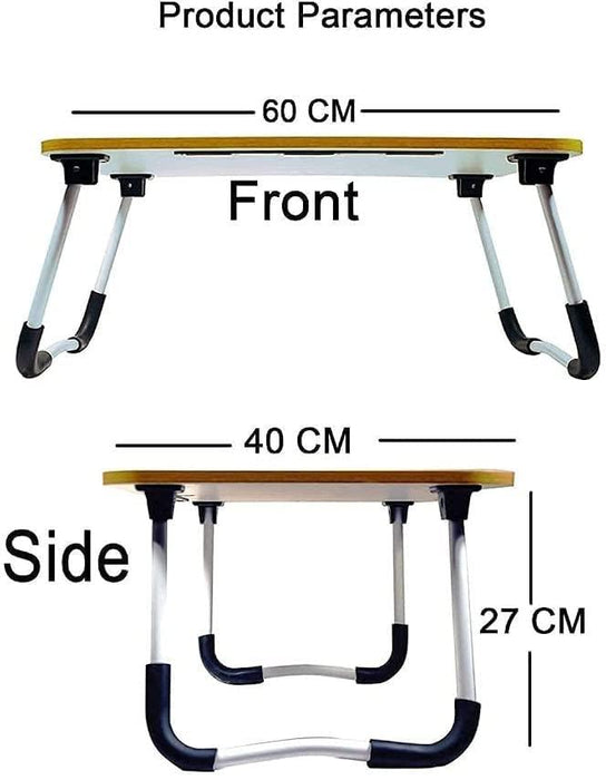 Laptop Table with Cup Holder, Study Table, Bed Table, Breakfast Table, Foldable & Portable - WoodenTwist