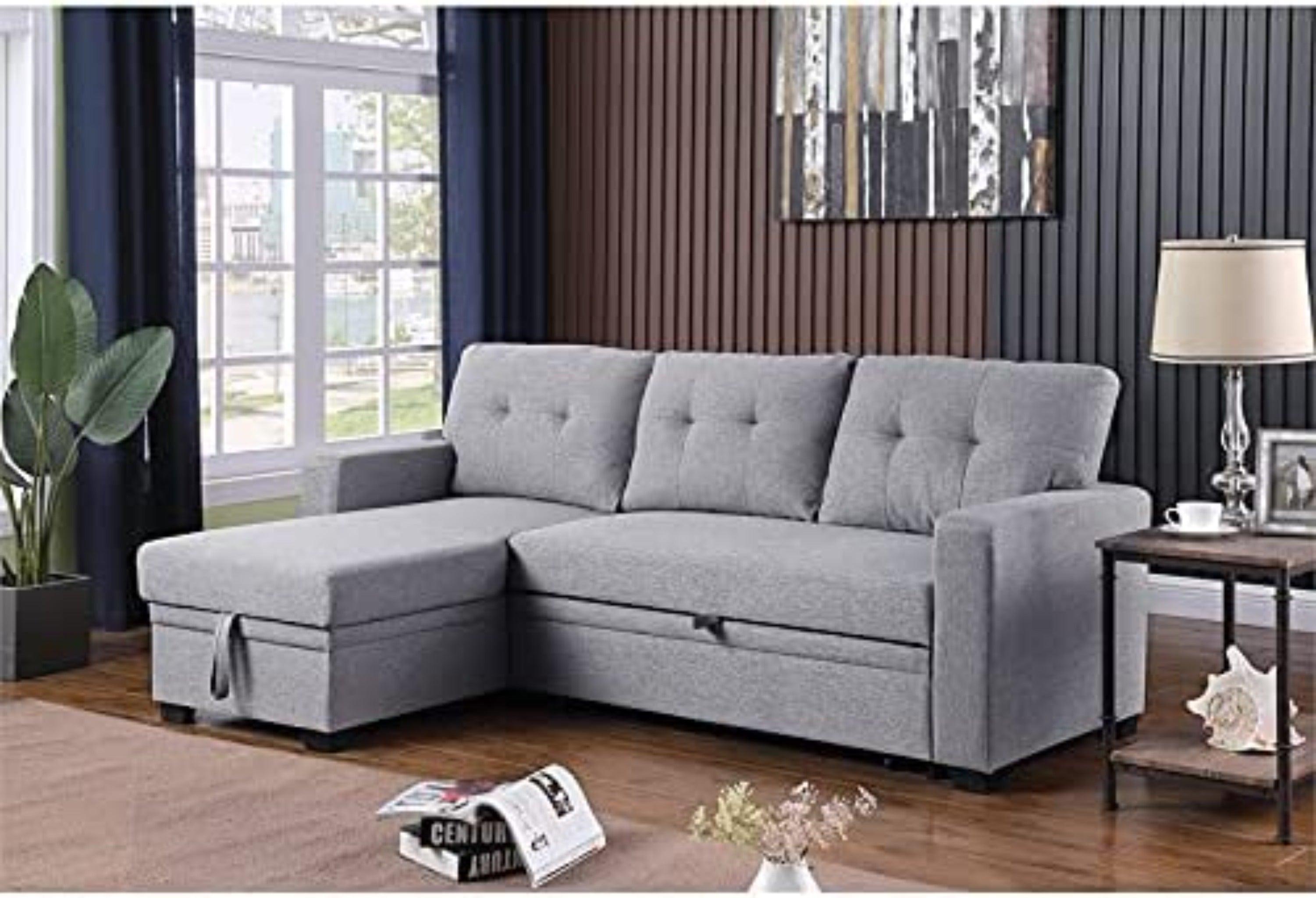 L-Shape Sectional Sleeper Sofa Cum Bed 5 Seater - WoodenTwist