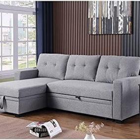 L-Shape Sectional Sleeper Sofa Cum Bed 5 Seater - WoodenTwist