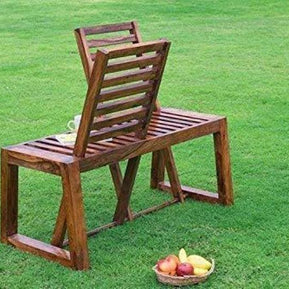 Wooden Moveable 2 Seater Patio Chairs (Sheesham Wood) - WoodenTwist