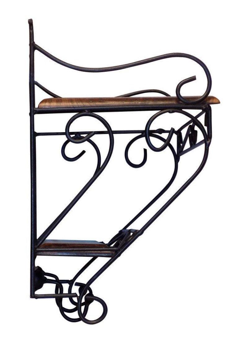 Wooden & Iron Beautiful Design Set Top Box Wall Shelf - WoodenTwist