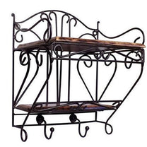 Wooden & Iron Beautiful Design Set Top Box Wall Shelf - WoodenTwist