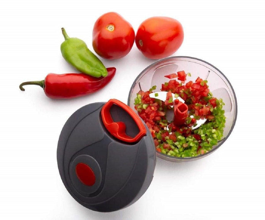 Plastic Vegetable Chopper with 3 Stainless Steel Blades 450 ml - WoodenTwist