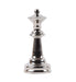 King & Queen Set Chess Table Décor Shiny Nickel Silver Finish Big - WoodenTwist