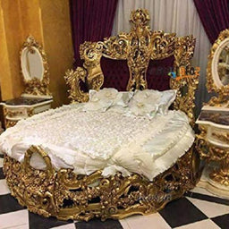 carved round bed