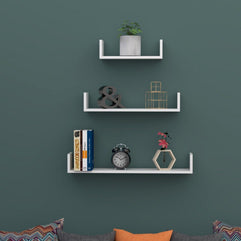 Wooden Handicraft Wall Decor Designer Wall Shelf Pack of 3 - WoodenTwist
