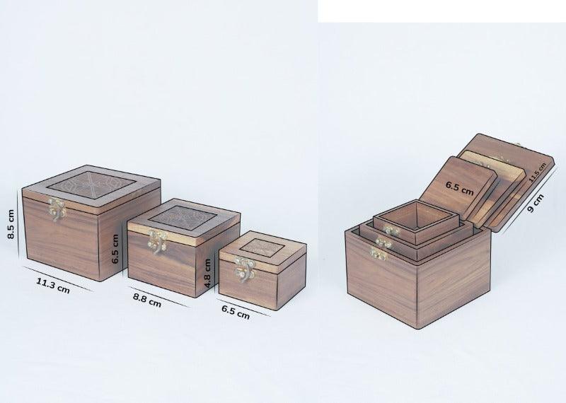 Teak Wood Nesting Box Set - WoodenTwist