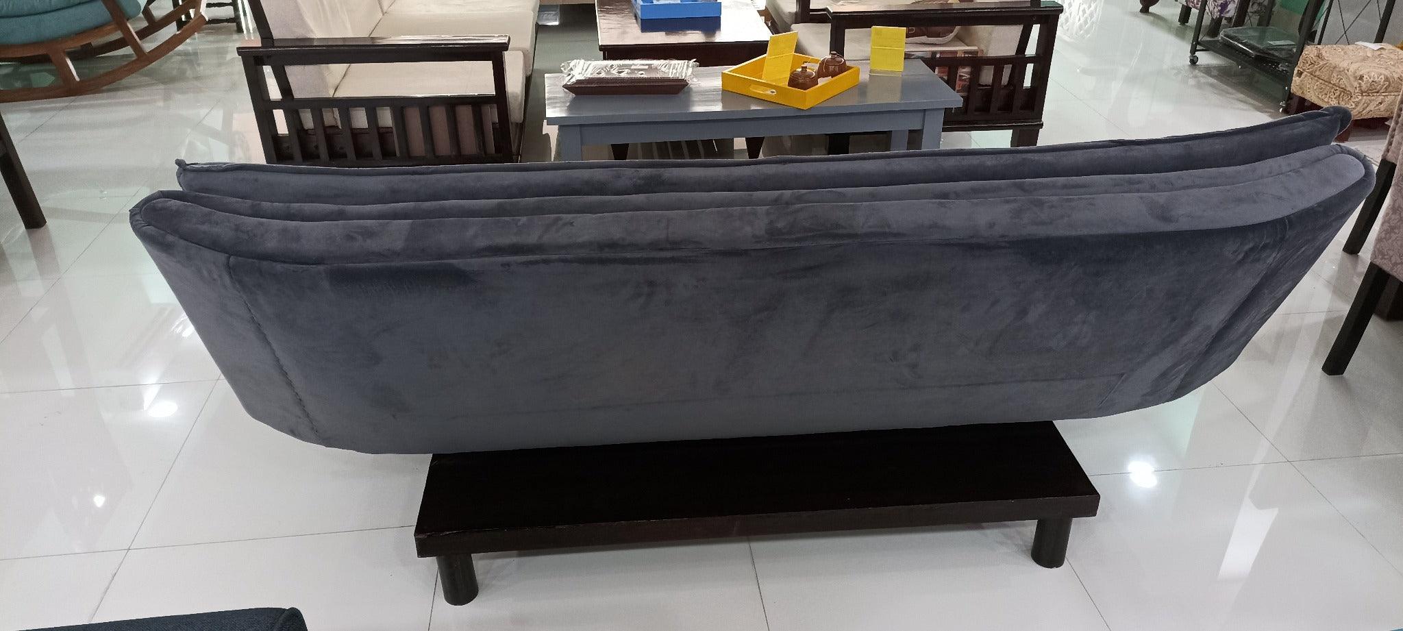 Wooden 3 Seater Sofa Cum Bed (Dark Grey) - WoodenTwist