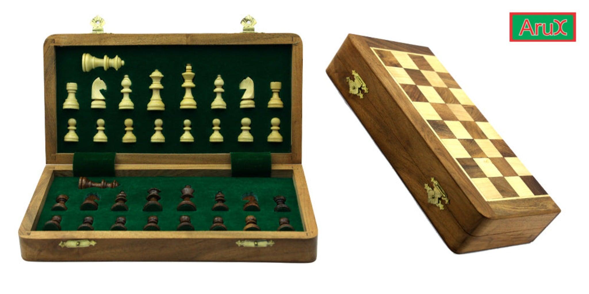 Wooden Chess Magnetic 10 Inches Foldable - WoodenTwist