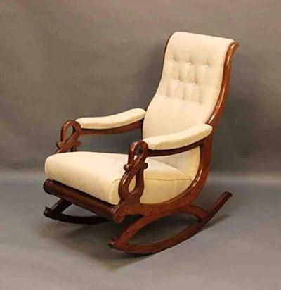 Wooden Handmade Rocking Chair Comfort for Back Cushioned - WoodenTwist