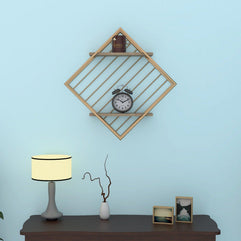 Metallic Twist 2-tier golden wooden wall shelf dimensions