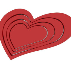 Decals Design Hearts Wooden Wall Sticker (Red) - WoodenTwist