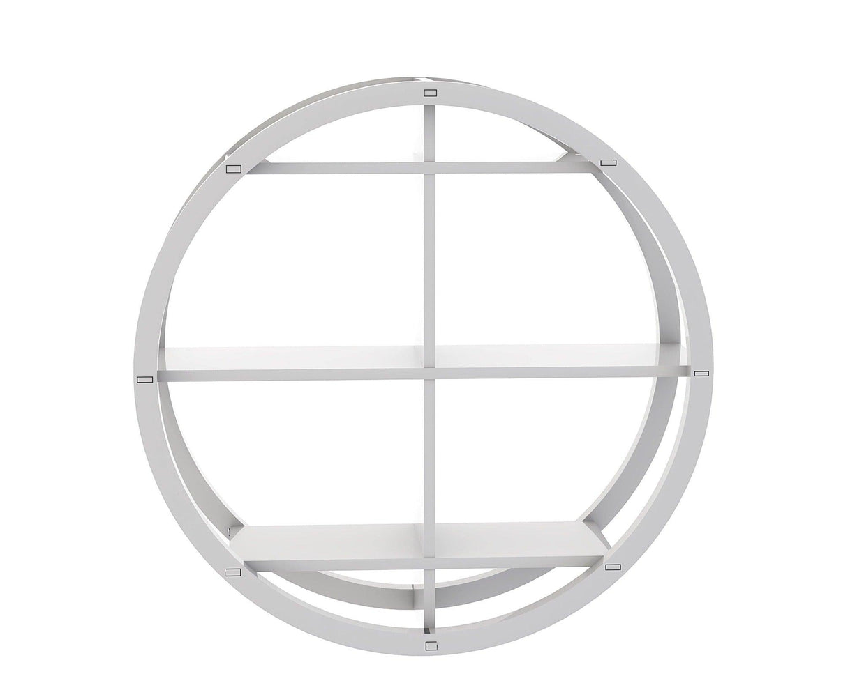 Trendlong PVC Wood Round Floating Wall Shelf - angle view