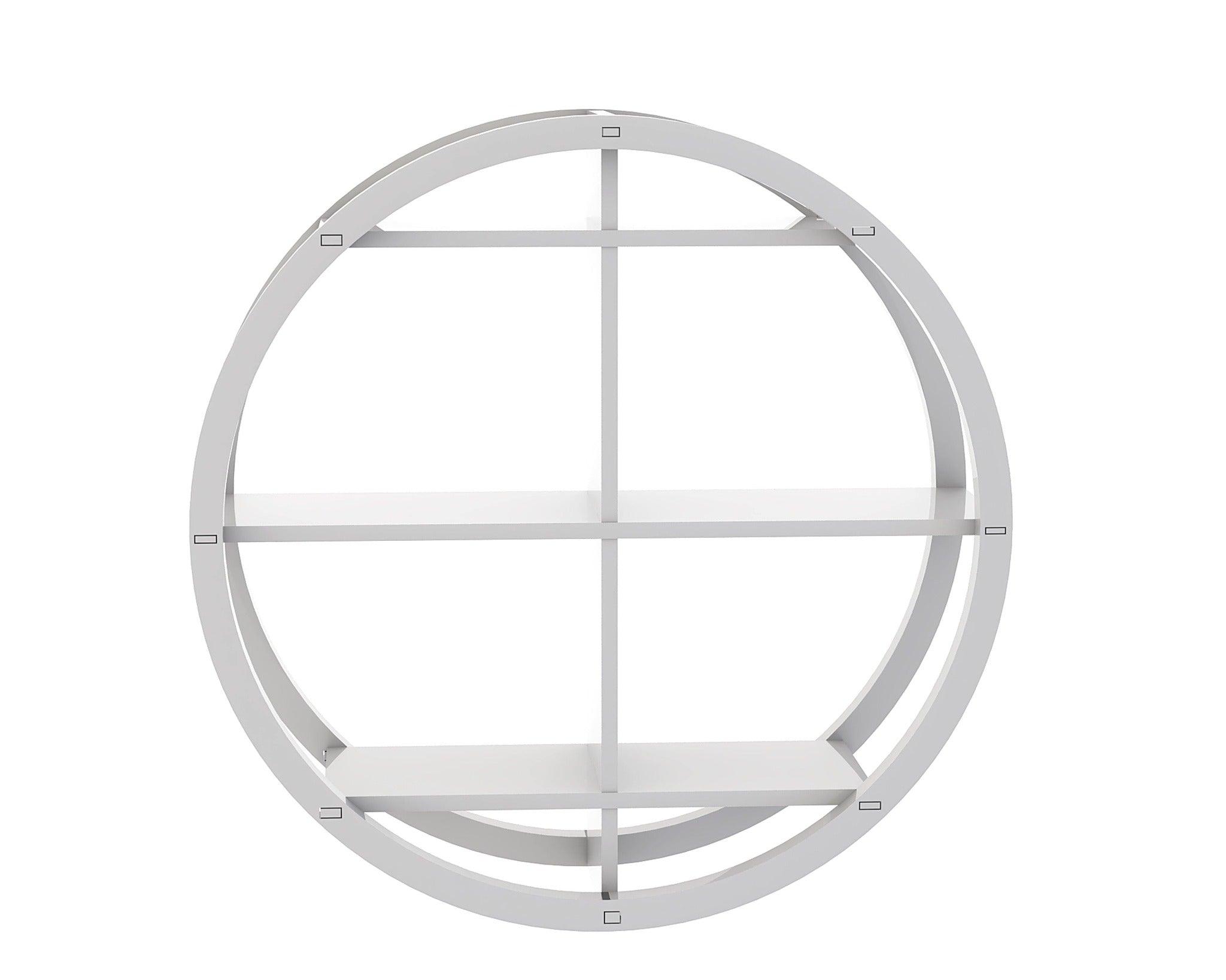 Trendlong PVC Wood Round Floating Wall Shelf - angle view