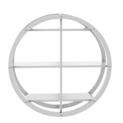 Trendlong PVC Wood Round Floating Wall Shelf - angle view