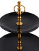 Black Ceramic Double Layer Platter - WoodenTwist