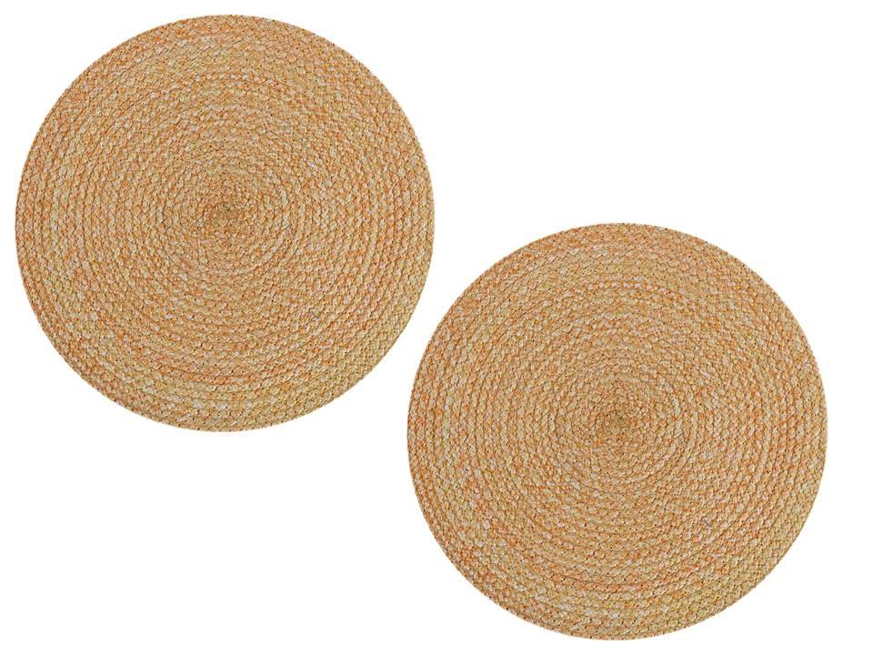 Polyster Round Coaster Set (6 PCS Set) Machine Washable Absorbent - WoodenTwist