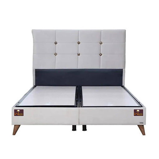 Queen Size Upholstered Wingback Headboard Bed with Storage - WoodenTwist