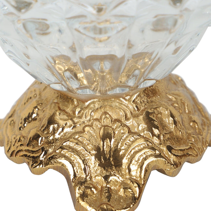 Three leg Aristrocrat's Gold Bowl with Flower Glass - WoodenTwist
