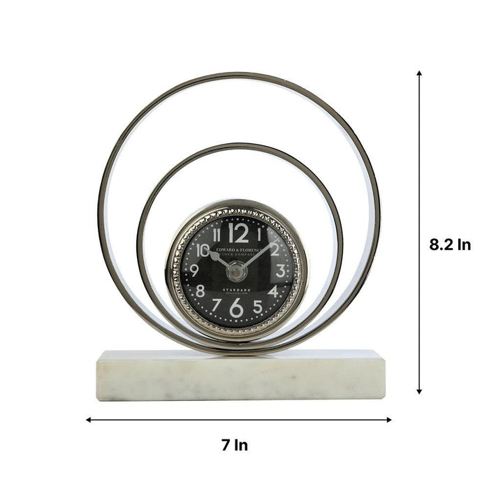 Rings Of Saturn Desk Clock in Marble - WoodenTwist