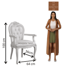 Wooden Twist Kreslo Teak Wood Tufted Arm Chair - dimensions