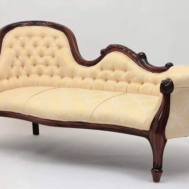 Céleste Teak Wood Chaise Lounge Settee - front view