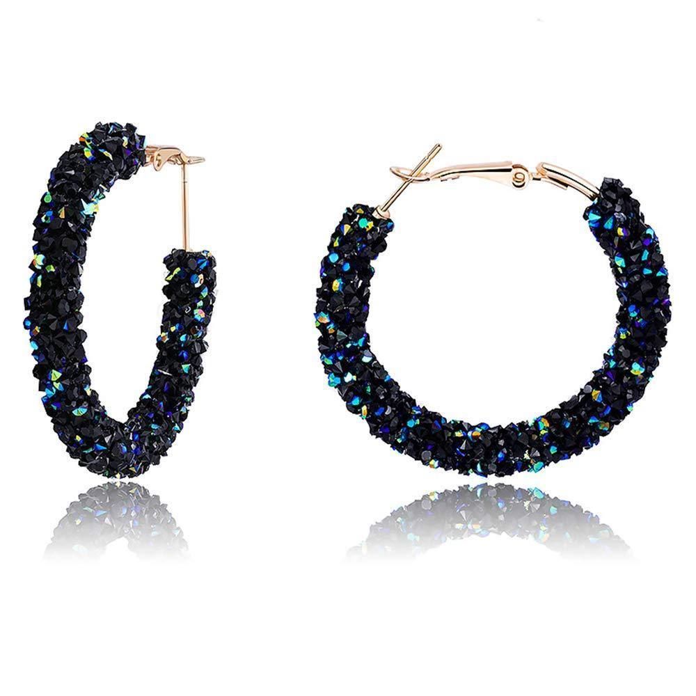 Raafi Round Crystal Rhinestone Earrings
