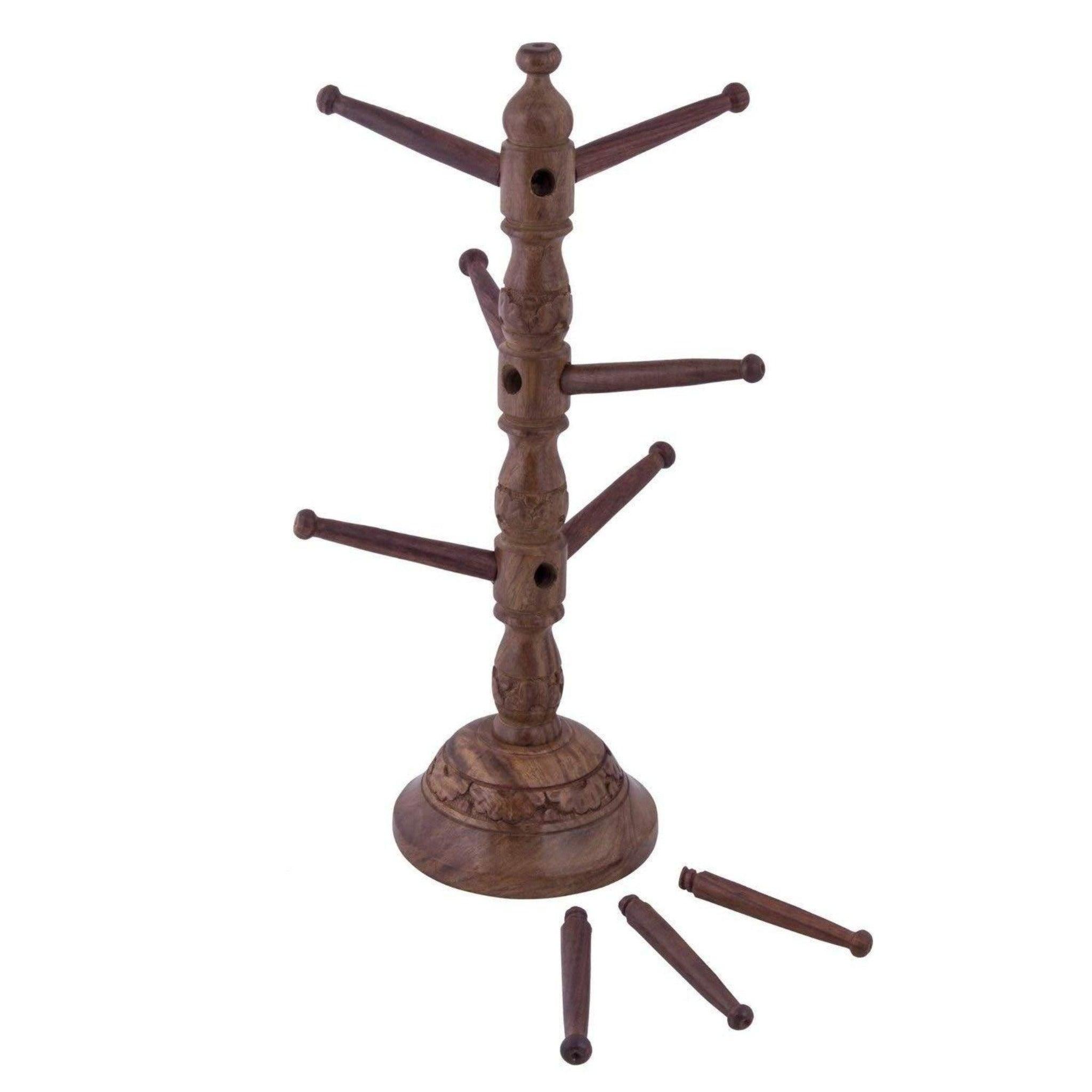 Wooden Handicraft Wooden Bangle Stand Hand Carved - WoodenTwist