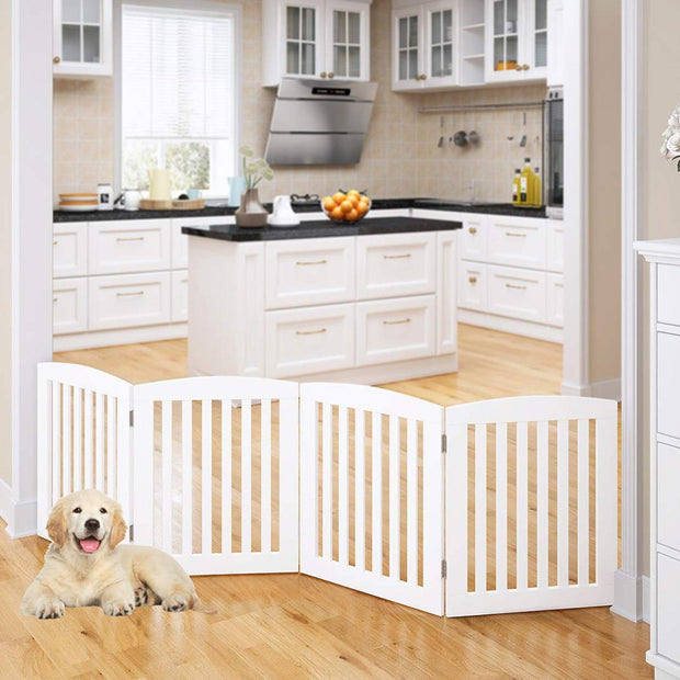 Wooden Portable Safety Pet Fence Gate Partition For Kids (4 Panel) - WoodenTwist