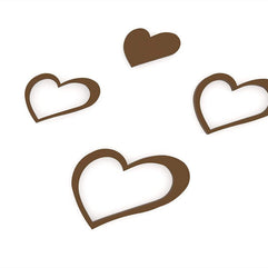 Decals Design Hearts Wooden Wall Sticker (Red) - WoodenTwist